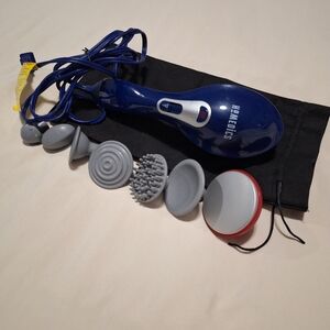 Homedics Blue Handheld Massager with Attachments
